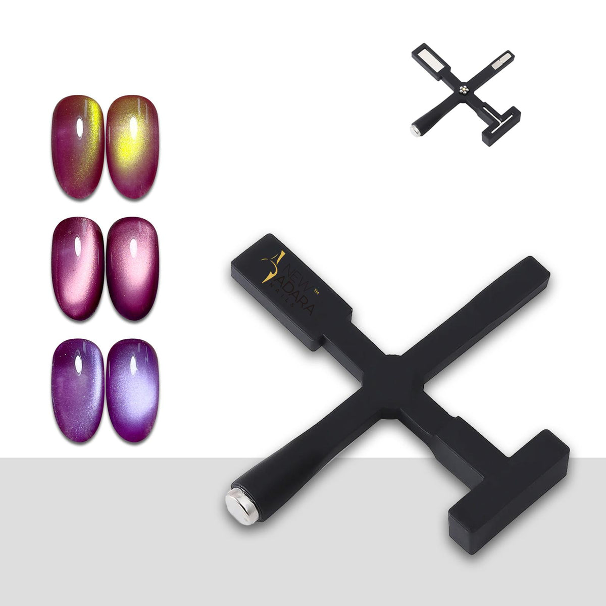 New Adara 4 Point Cross Magnet – cat eye gel magnet