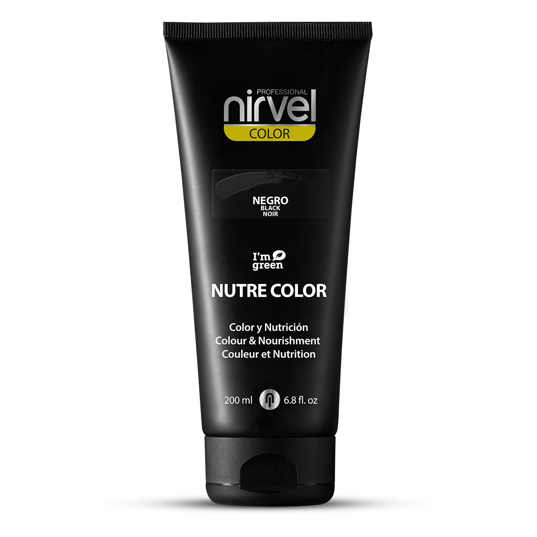 Nirvel Nutre Color Black (Negro) semi-permanent hair mask 200 ml / 6.8 fl oz