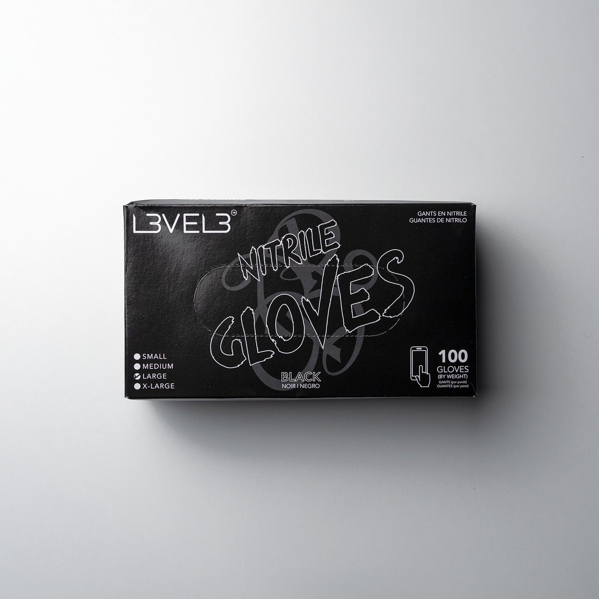 L3VEL3 Professional Nitrile Gloves Latex-Free Powder-Free 100 Pack