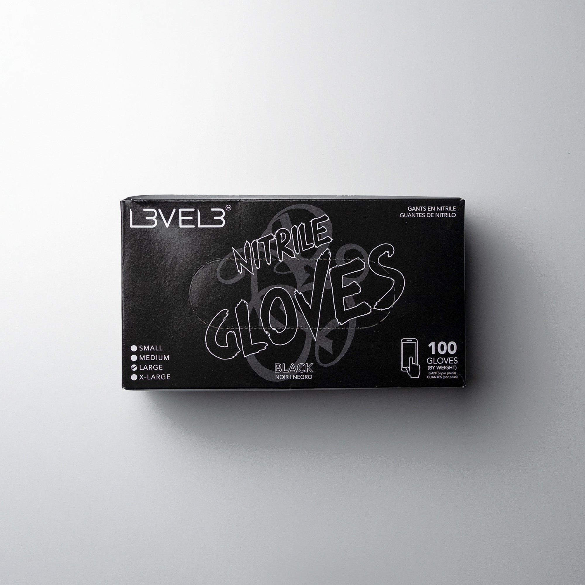 L3VEL3 Professional Nitrile Gloves Latex-Free Powder-Free 100 Pack