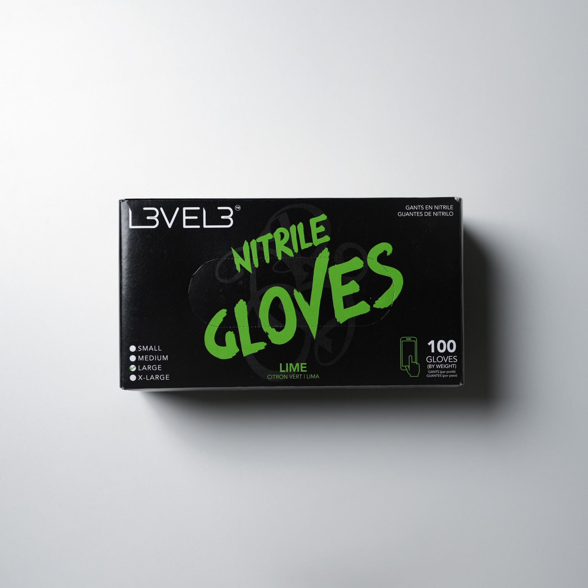 L3VEL3 Professional Nitrile Gloves Latex-Free Powder-Free 100 Pack