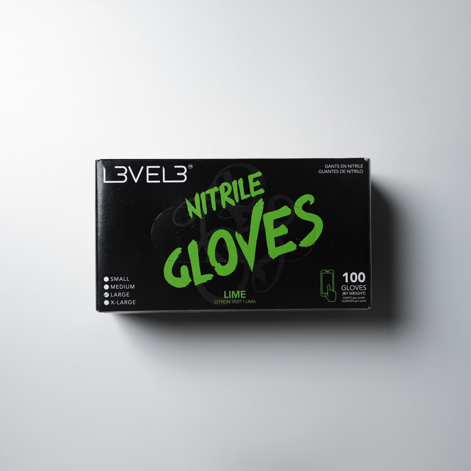L3VEL3 Professional Nitrile Gloves Latex-Free Powder-Free 100 Pack