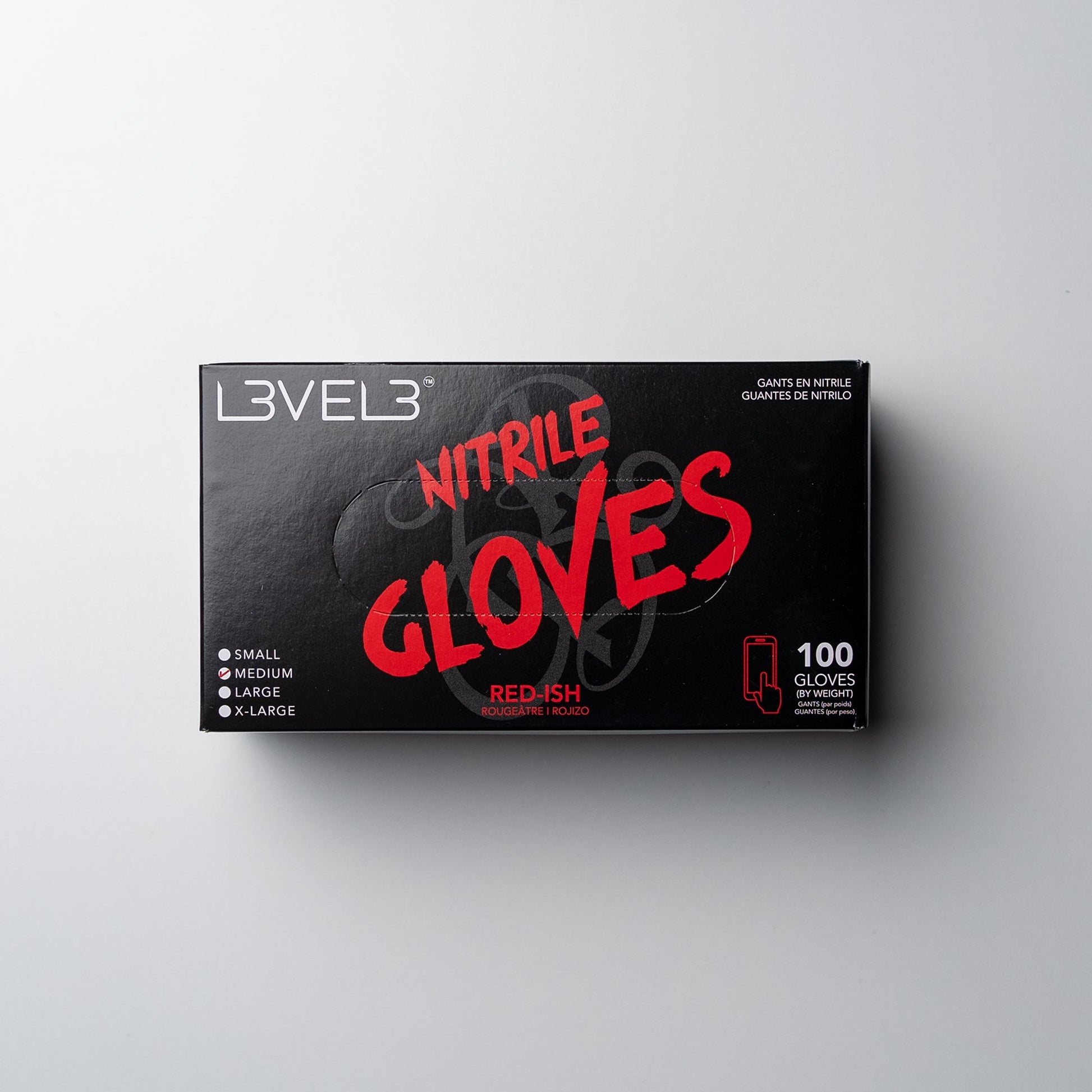 L3VEL3 Professional Nitrile Gloves Latex-Free Powder-Free 100 Pack