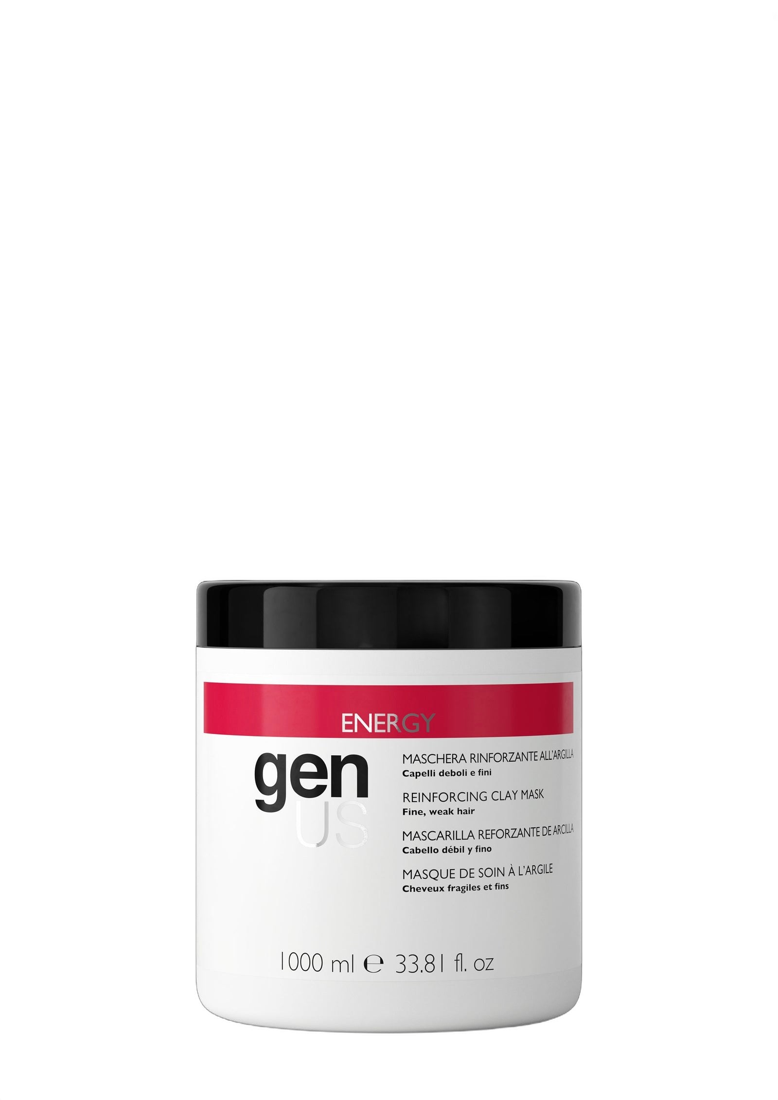 Genus Energy Mask Reinforcing Clay Hair Treatment 1000ml on white background