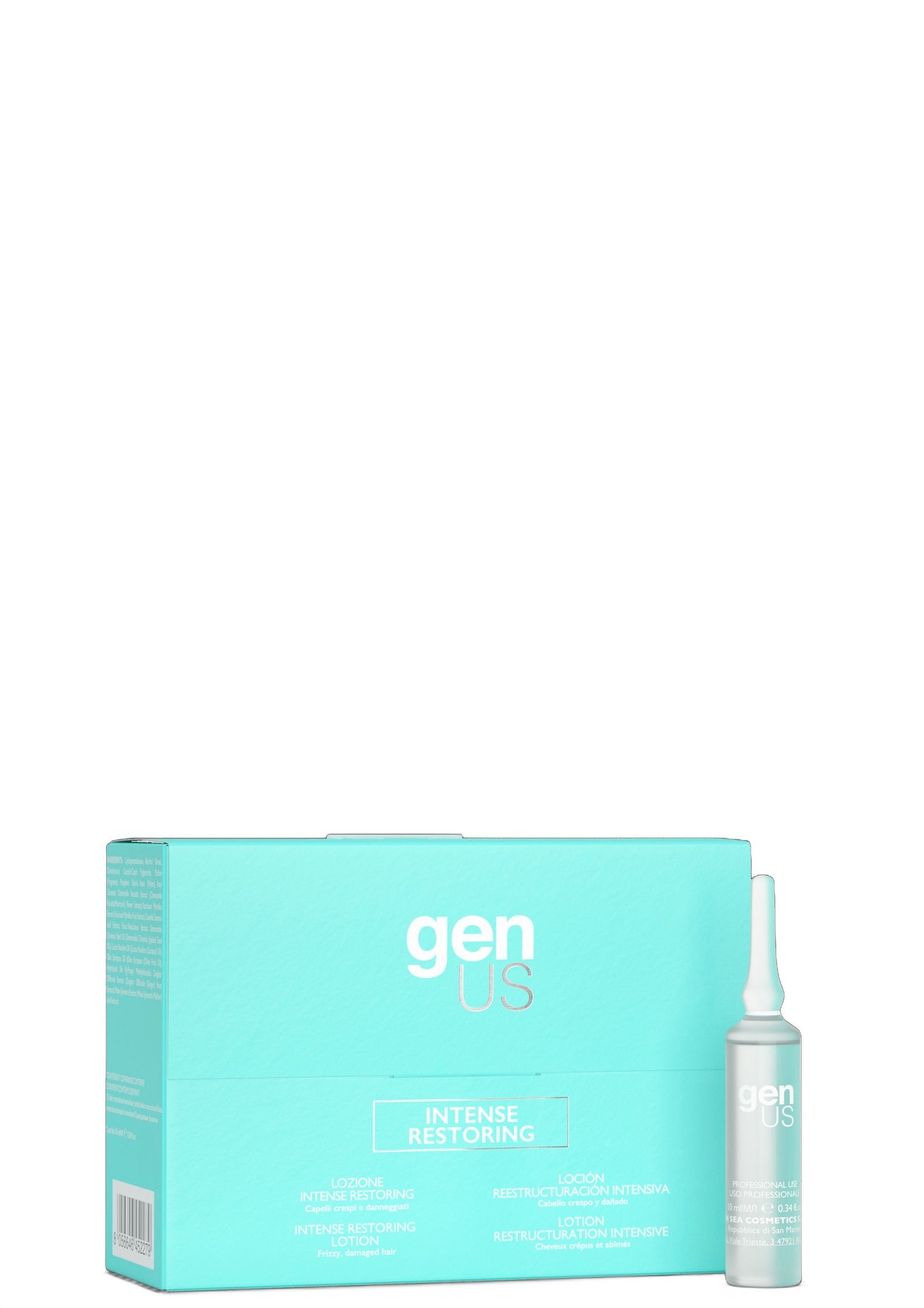 Genus Intense Restoring Vials for Damaged Hair 10ml on white background