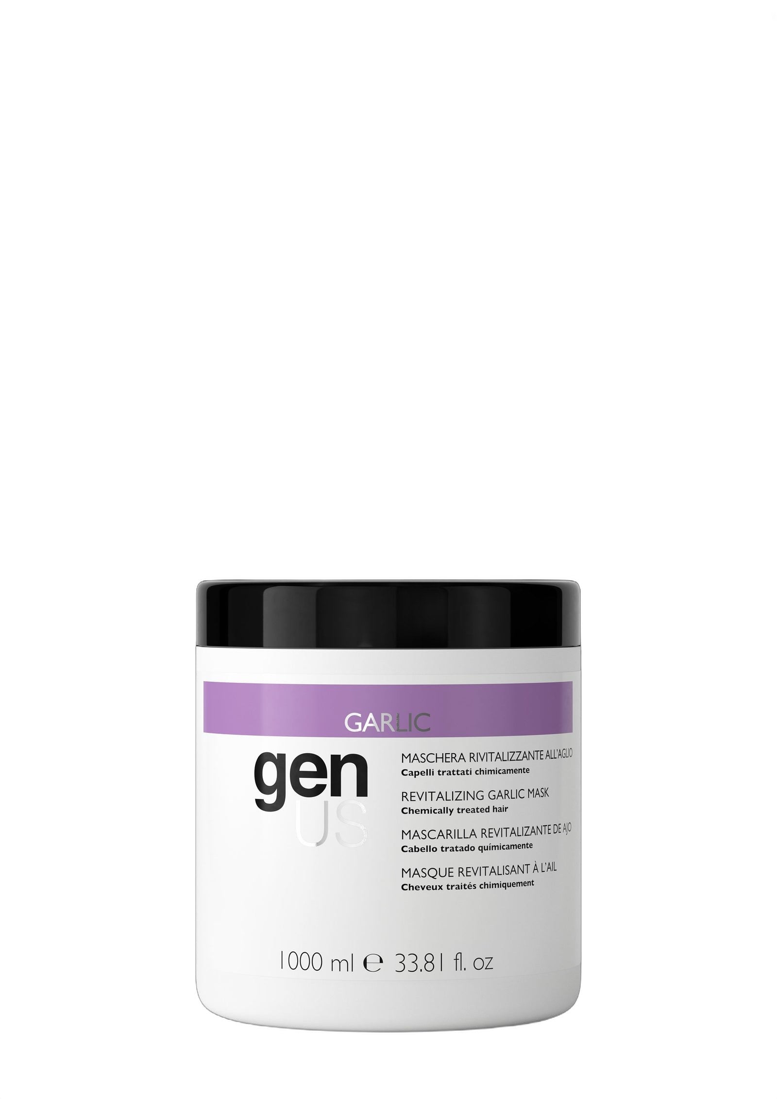 Genus Revitalizing Mask for Chemically Treated Hair Garlic Extract on white background