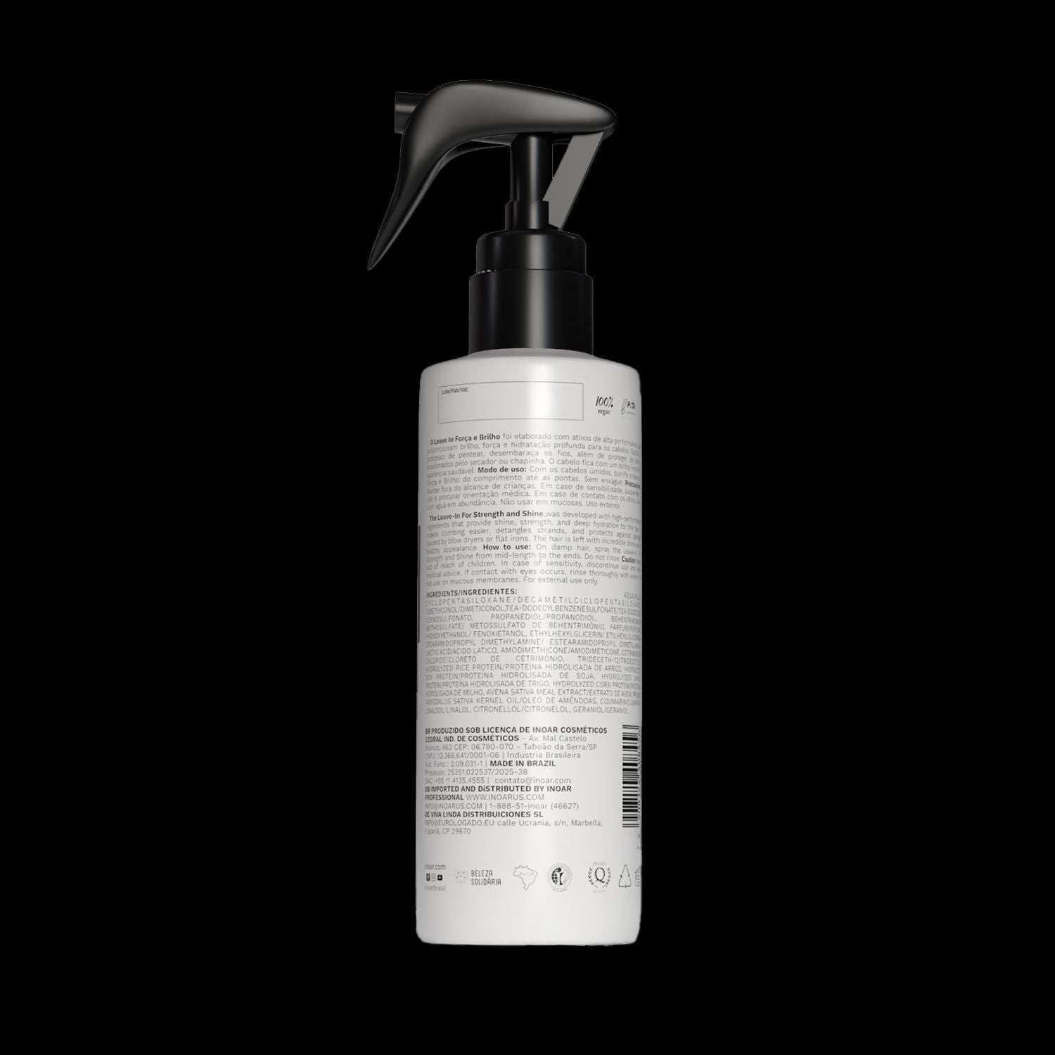 INOAR Strength & Shine Leave-In Treatment for Damaged Hair 6.7 fl oz