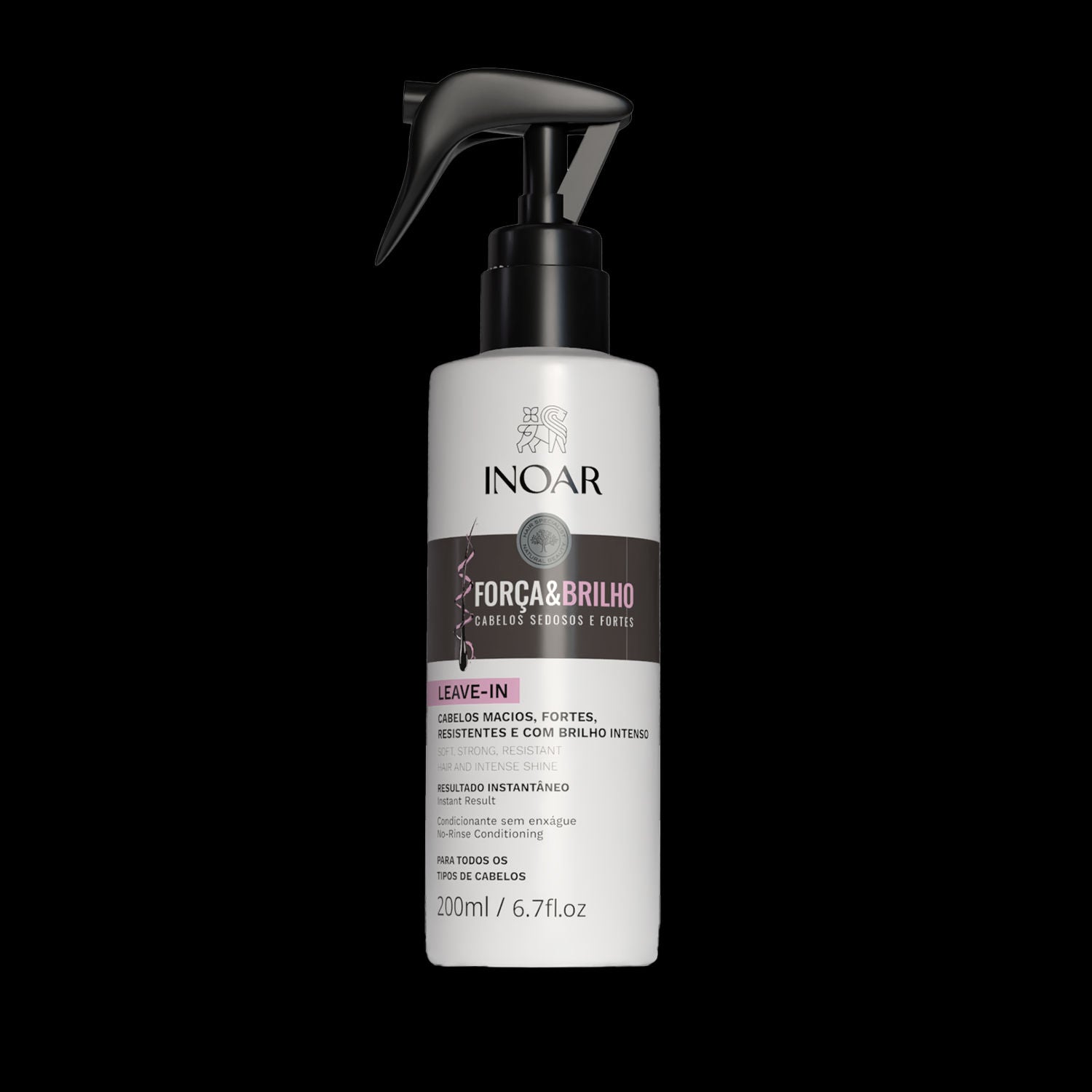 INOAR Strength & Shine Leave-In Treatment for Damaged Hair 6.7 fl oz