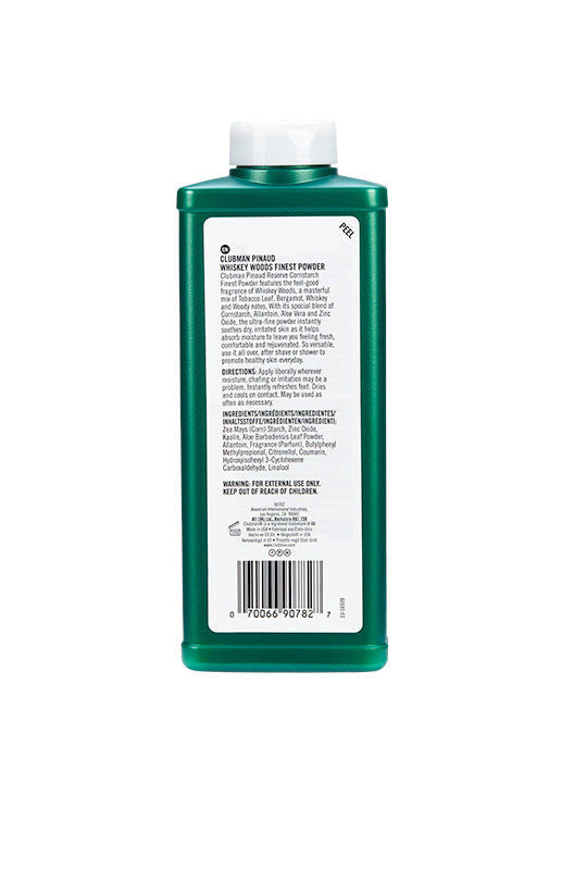 Clubman Reserve Whiskey Woods Talc-Free Body Powder 9 oz