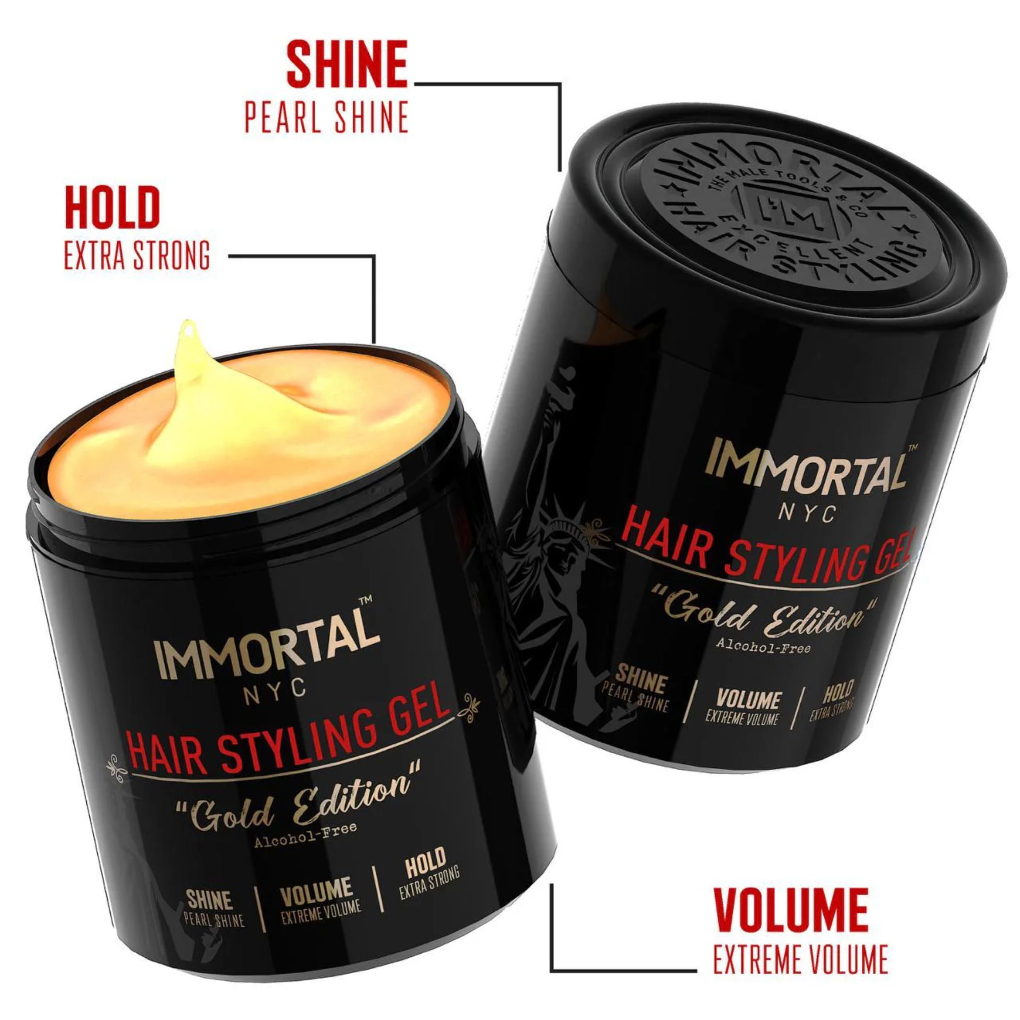 Immortal Hair Styling Gel Gold Edition Strong Hold 1 lb