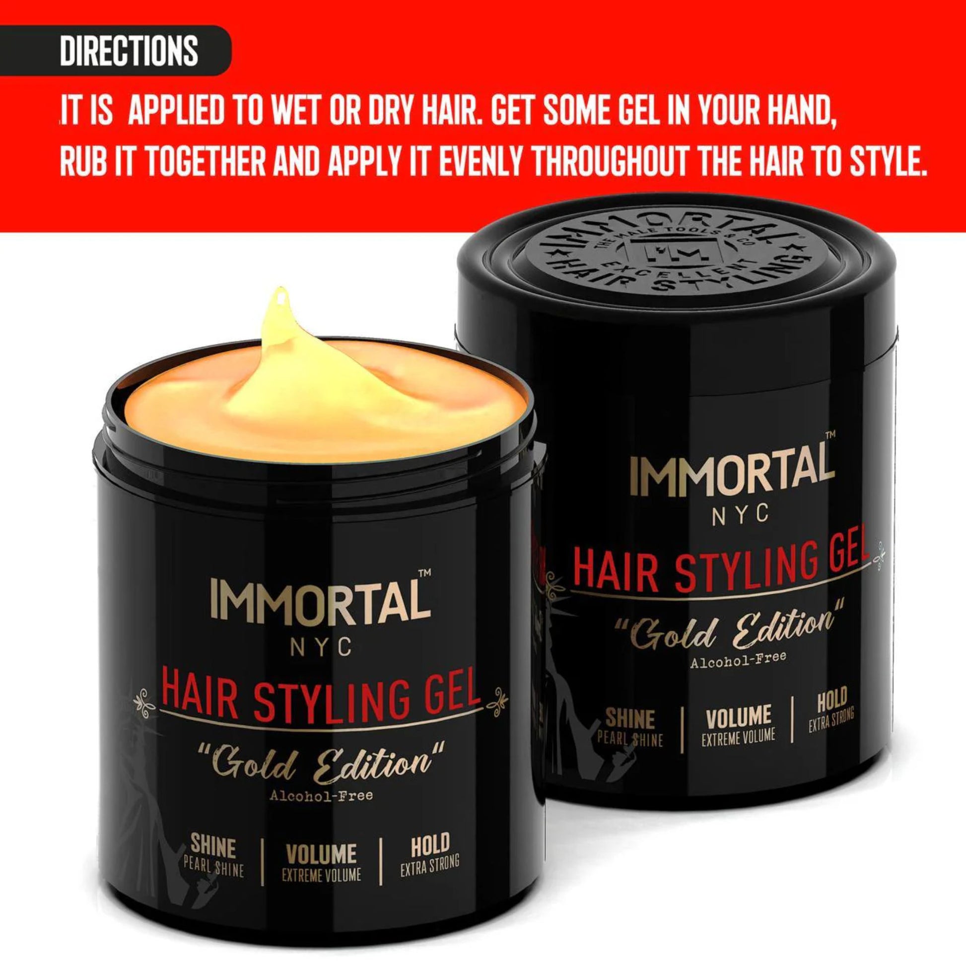 Immortal Hair Styling Gel Gold Edition Strong Hold 1 lb