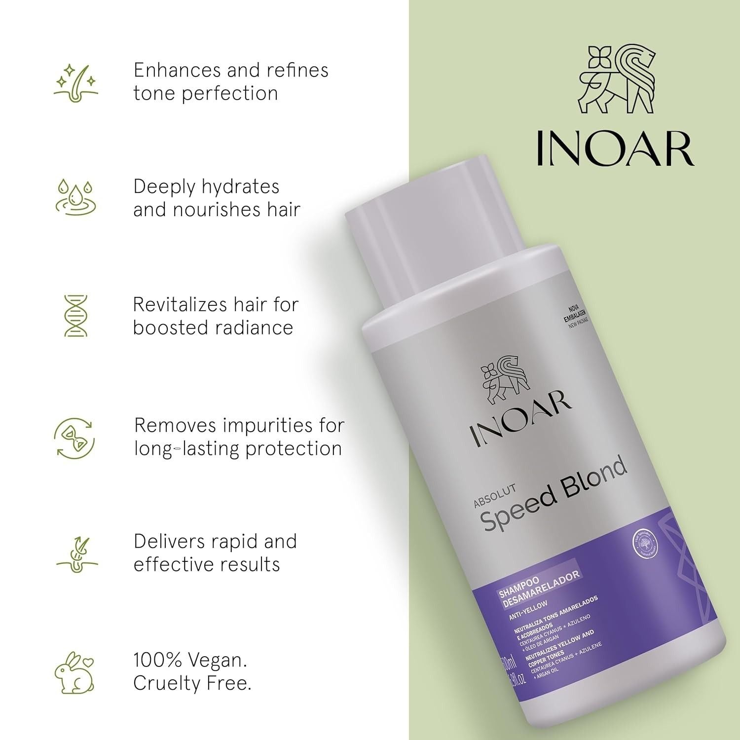 Inoar Absolut Speed Blond Conditioner With Argan Oil Blonde Hair