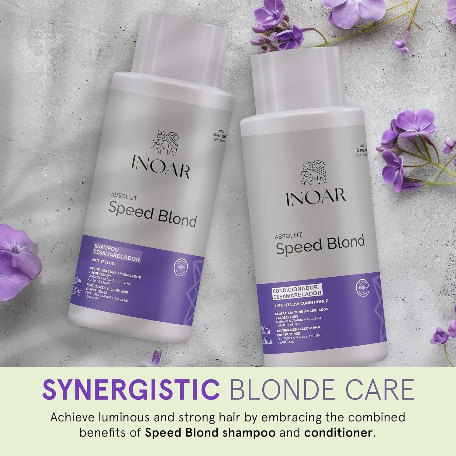Inoar Absolut Speed Blond Shampoo with Argan Oil for Blonde Hair