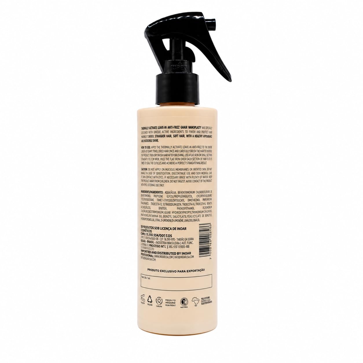 INOAR G.Hair Nanoplasty Leave-In Anti-Frizz Serum 6.76 fl oz