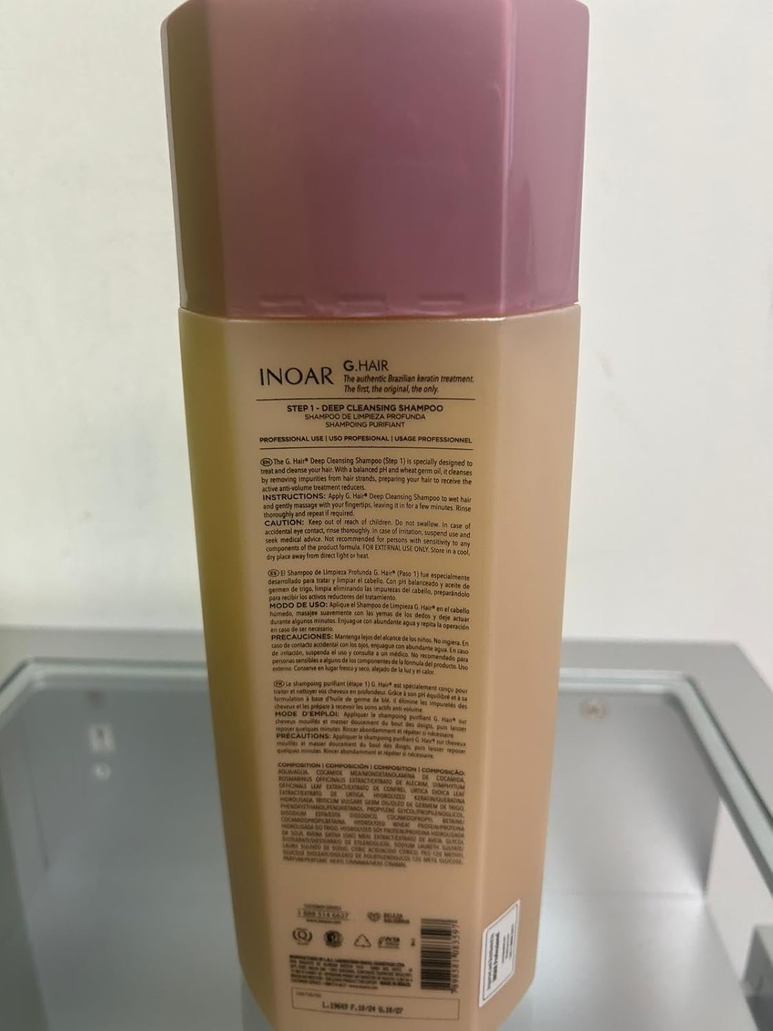 INOAR GHair Premium Shampoo Step 1 Deep Cleansing Keratin 33 fl oz