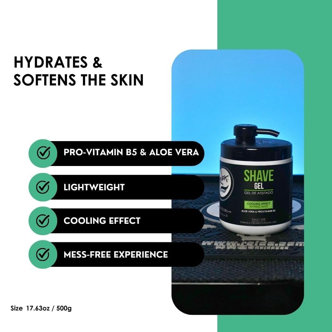 Rolda Refreshing Shave Gel for Men Sensitive Skin Clear Non-Foaming 17.6 oz