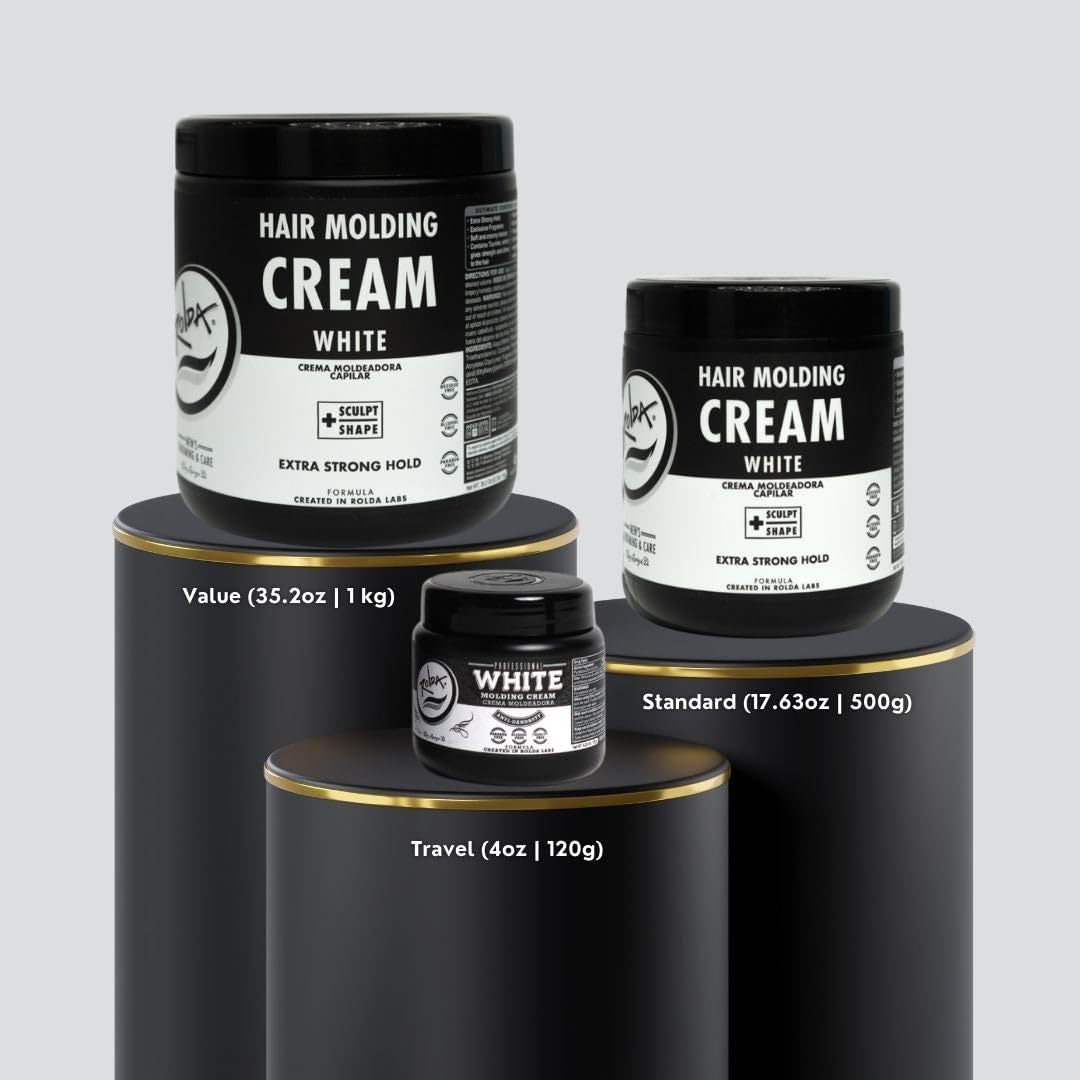 Rolda White Molding Hair Cream for Men Curl-Defining Medium-Strong Hold 35.2 oz