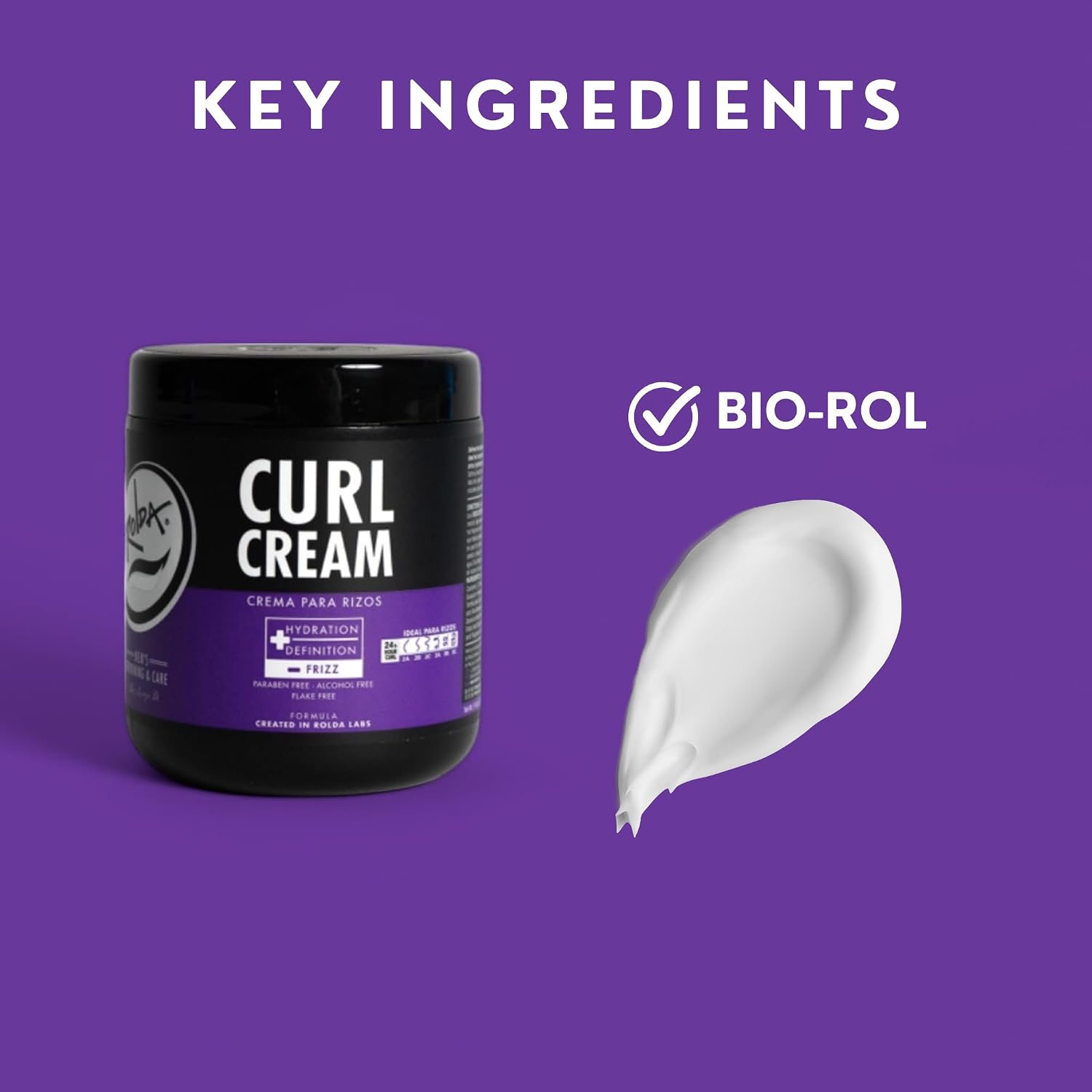Rolda Curl Cream for Men Anti Frizz Curl Defining with Oil Blend 17.63 oz