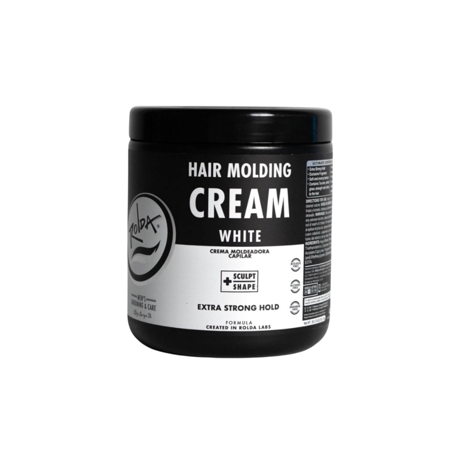 Rolda White Molding Hair Cream for Men Curl-Defining Medium-Strong Hold 35.2 oz