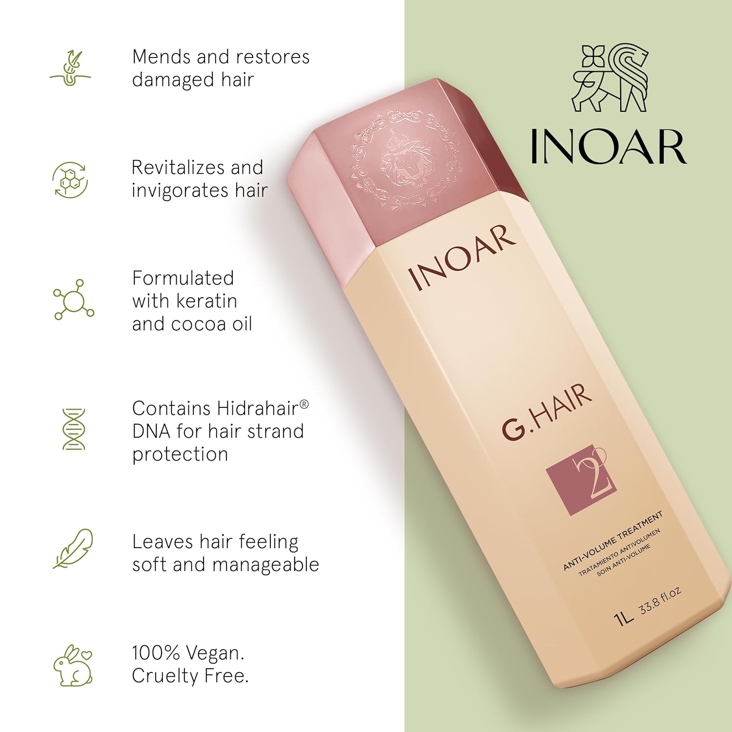 Inoar GHair Premium Keratin Step 2 Smoothing 33 fl oz