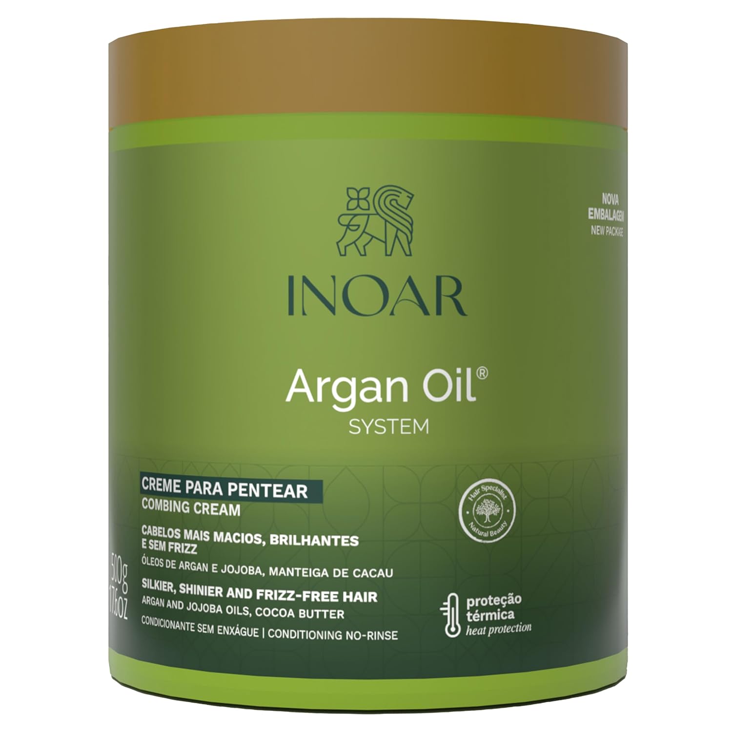 INOAR Argan Oil Combing Cream Deep Hydration Smoothing 17.6 fl oz