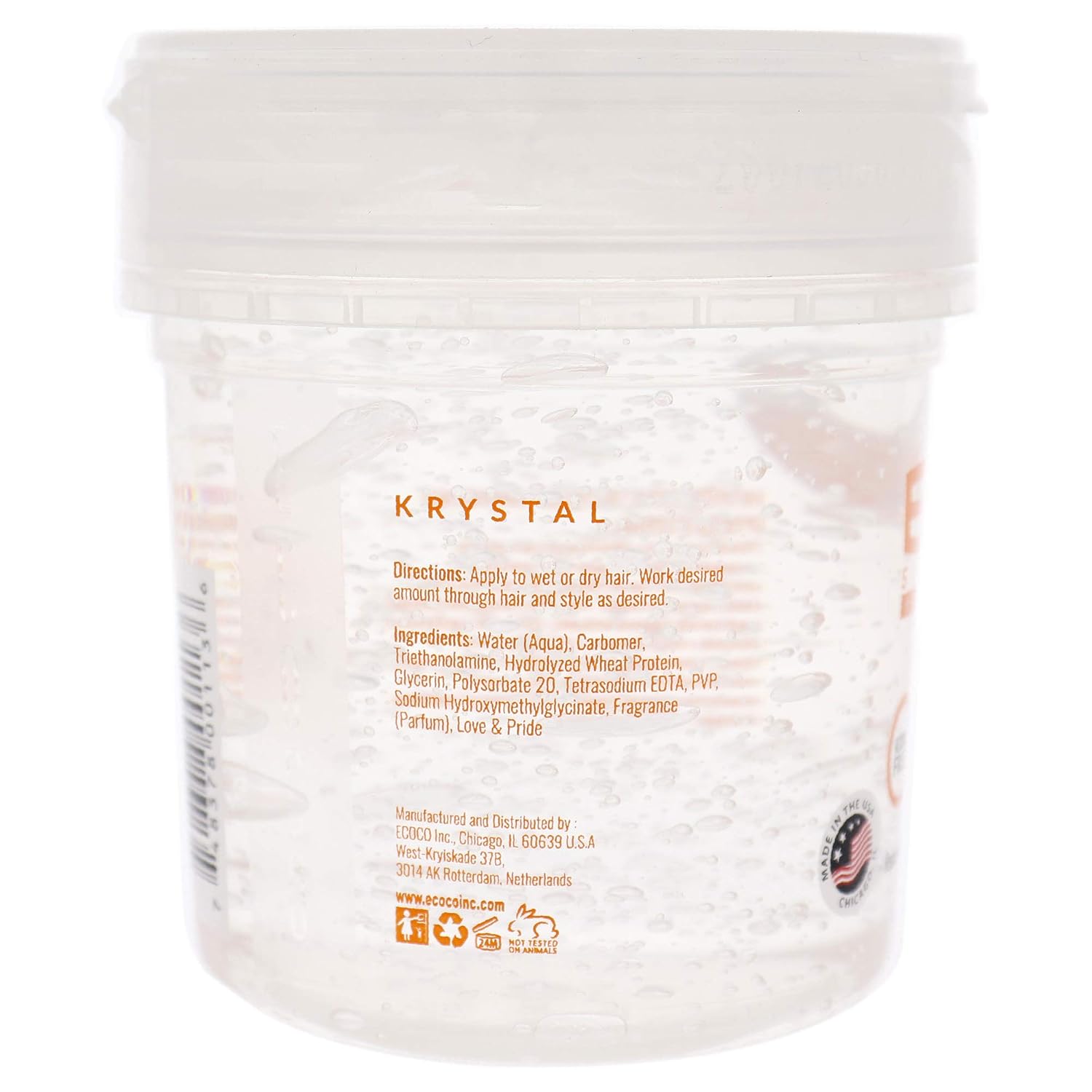Eco Style Krystal Styling Gel Strong Hold Weightless 8 oz