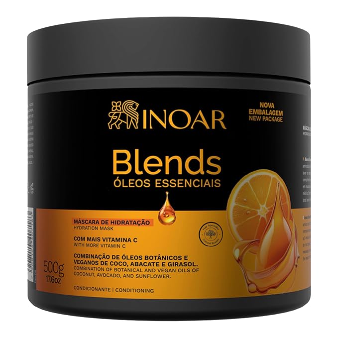 Inoar Blends Mask Moisturizing Hair Treatment With Vitamin C And Argan Oil 17.64 fl oz