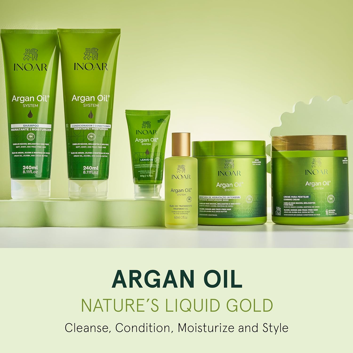 INOAR Argan Oil Combing Cream Deep Hydration Smoothing 17.6 fl oz