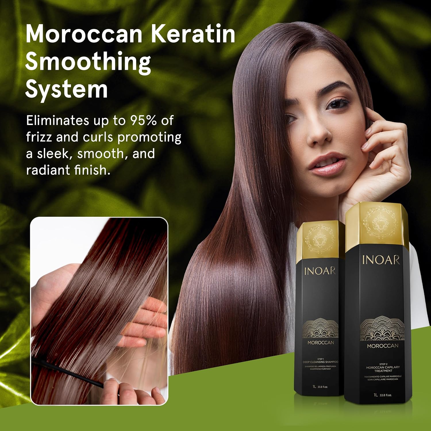 Inoar Moroccan Keratin Smoothing Treatment Set 33.8 fl oz