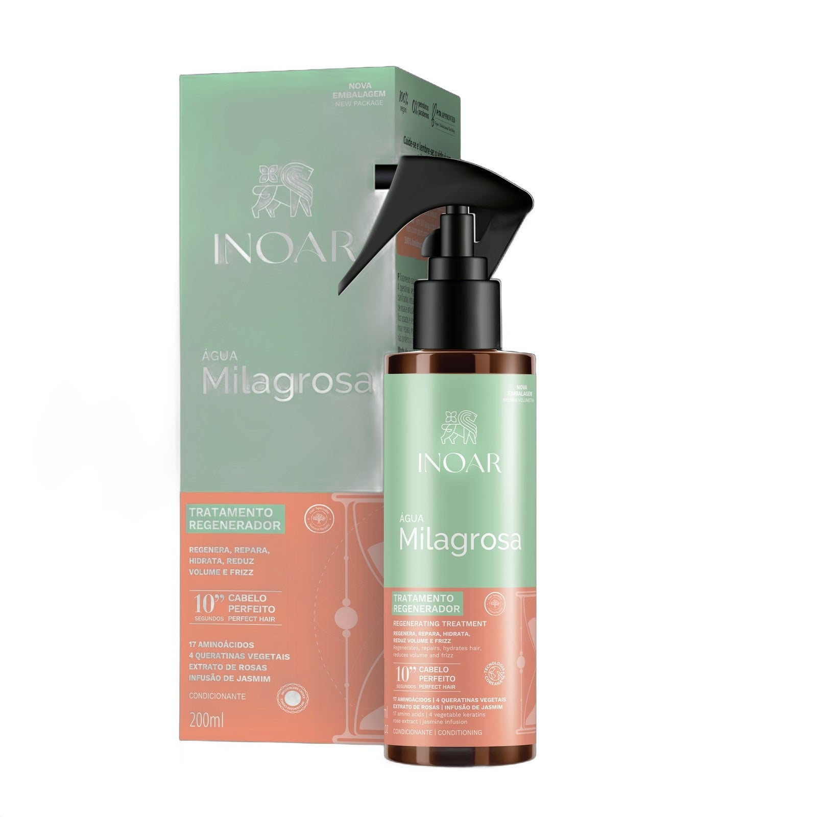 INOAR Agua Milagrosa Vegan Hair Treatment Spray 6.7 fl oz on white background