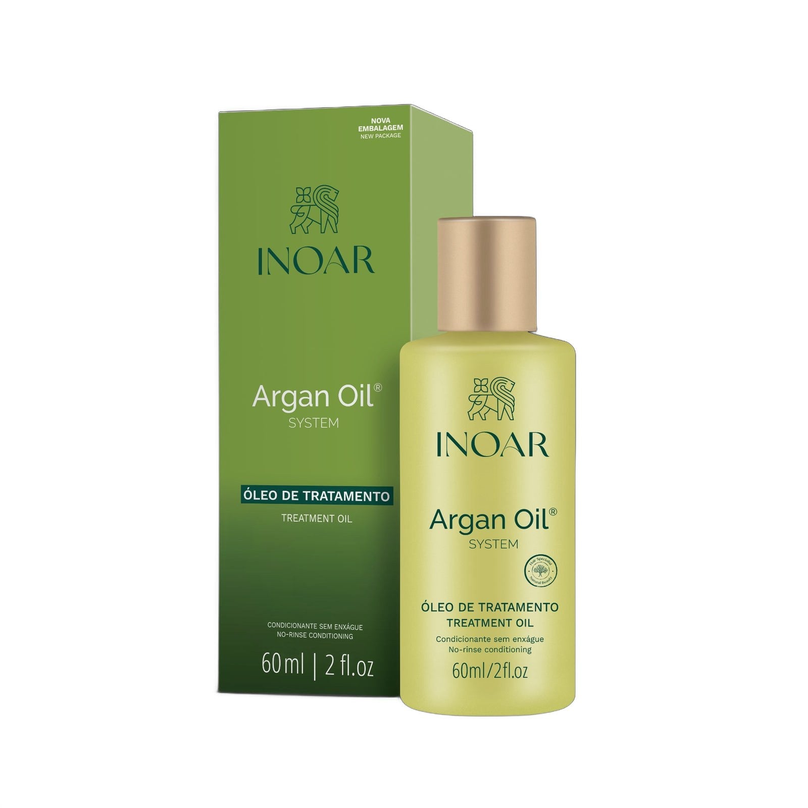Inoar Argan Oil Hair Treatment 60ml on white background