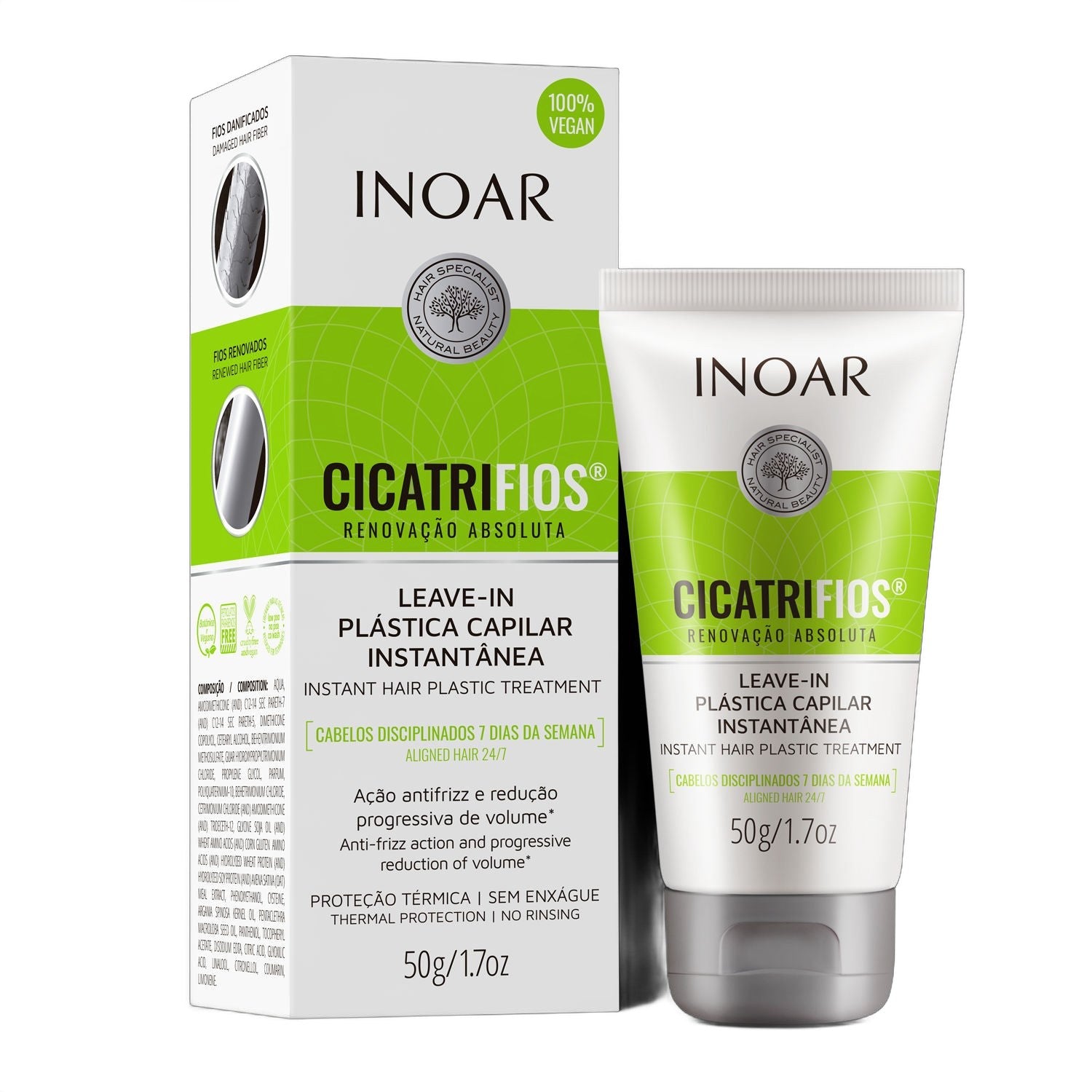 Inoar Cicatrifios Leave-in Hair Treatment 1.7 oz on white background