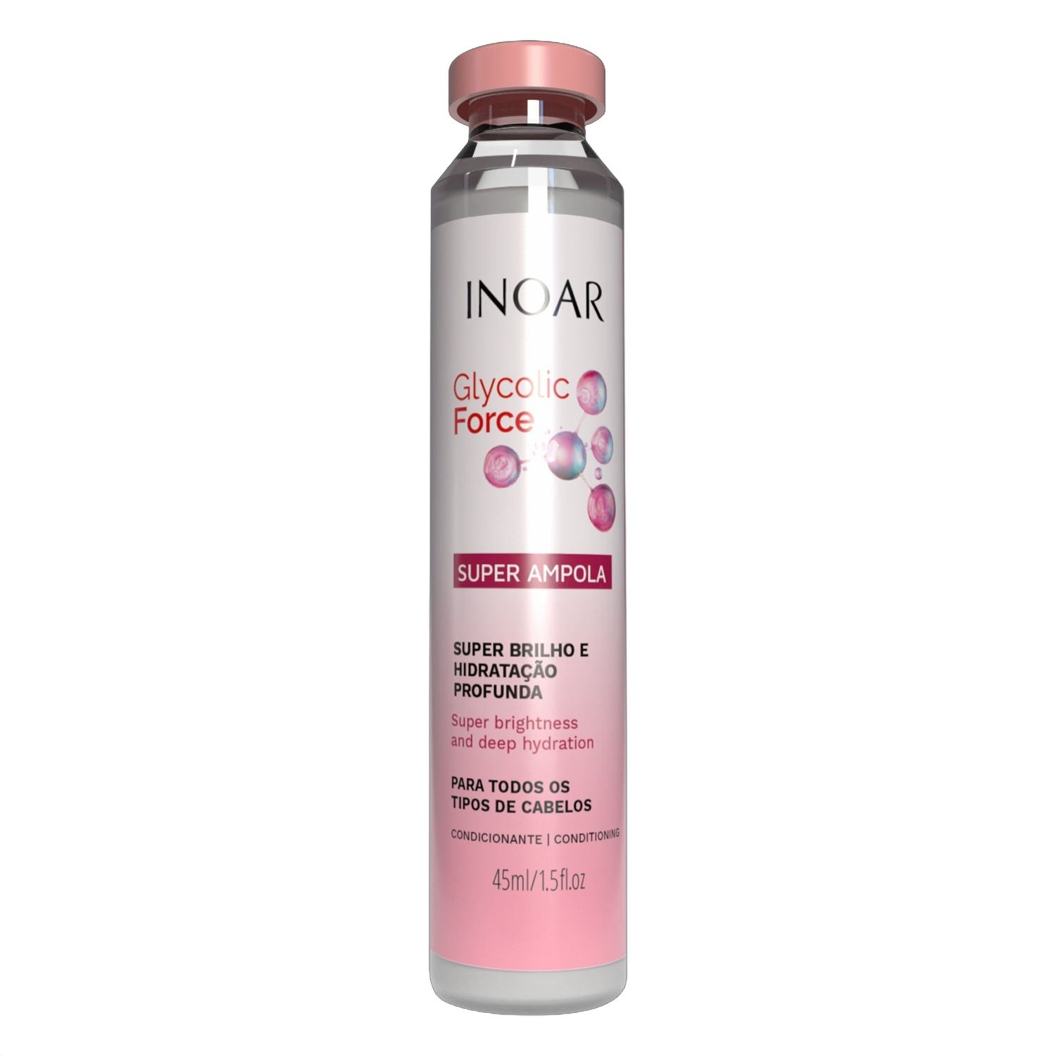 Inoar Glycolic Force Hair Ampoule Hydrating Treatment 45ml on white background