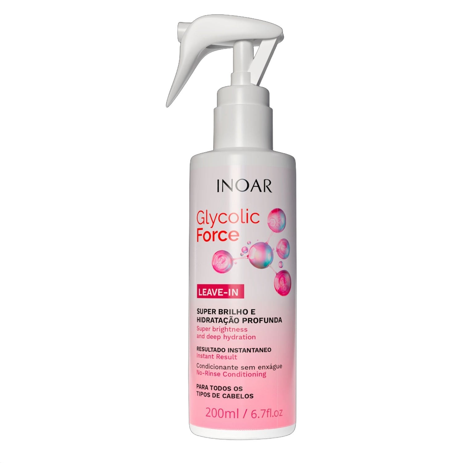 Inoar Glycolic Force Leave-in Hair Treatment 200ml on white background