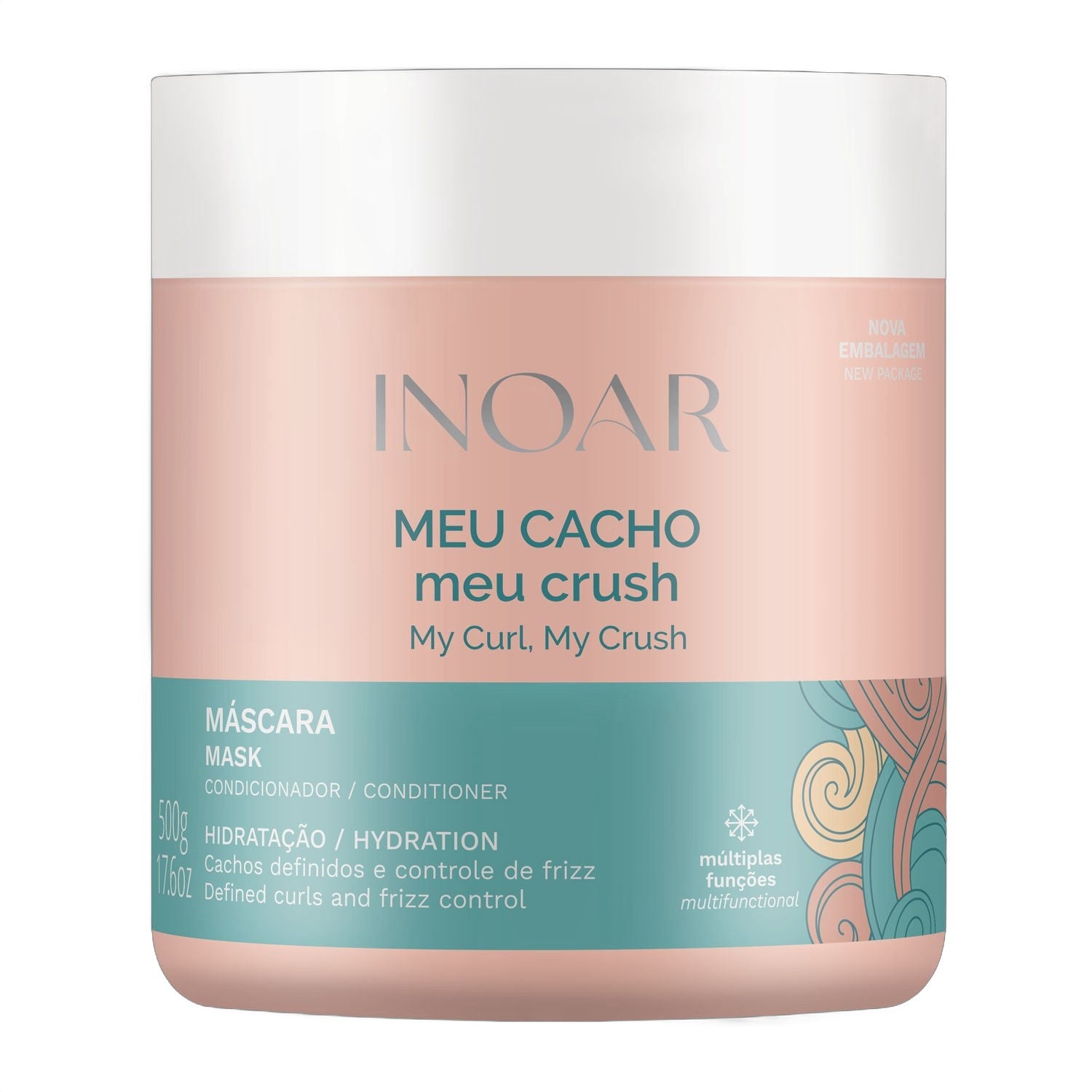 Inoar Meu Cacho Meu Crush Hydrating Hair Mask 16.9 oz on white background