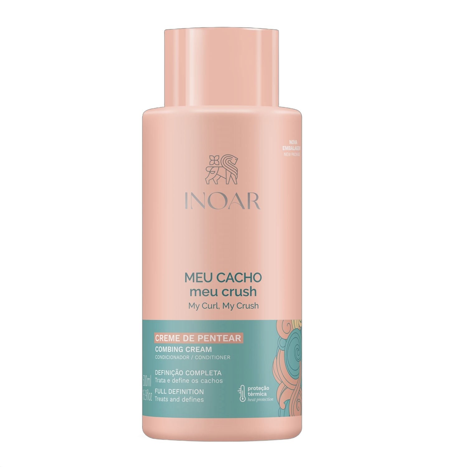 Inoar Meu Cacho Meu Crush Styling Cream 500ml Hydrating Formula on white background
