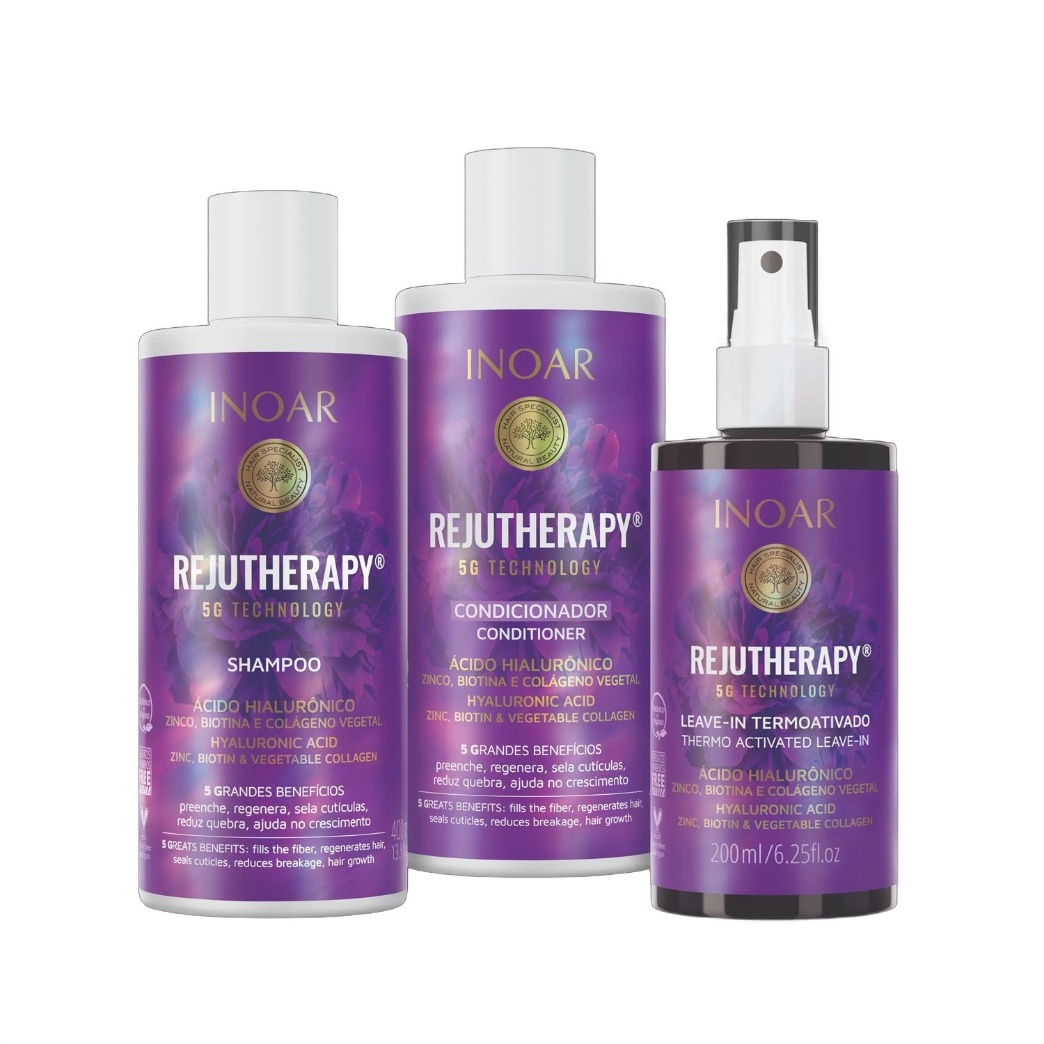 Inoar Rejutherapy Hair Care Collection 3-Piece Set on white background