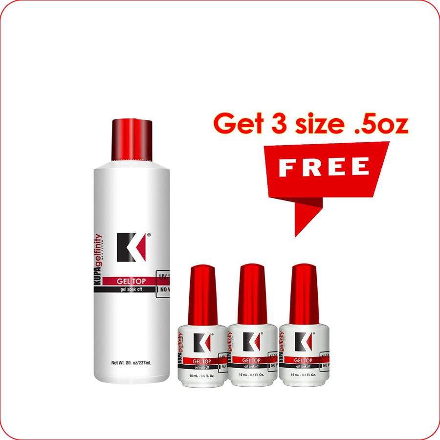Kupa LED/UV Gel Top Coat No-Wipe 8 oz