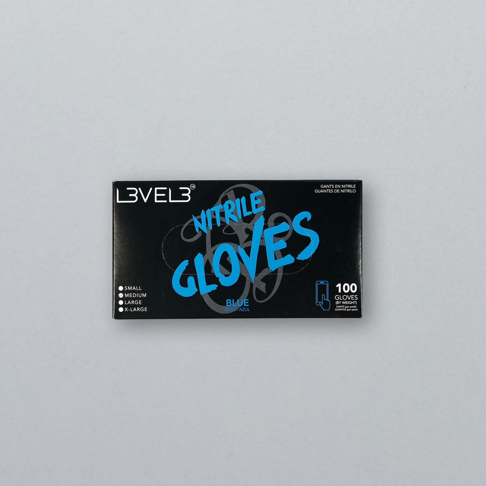 L3VEL3 Professional Nitrile Gloves Latex-Free Powder-Free 100 Pack
