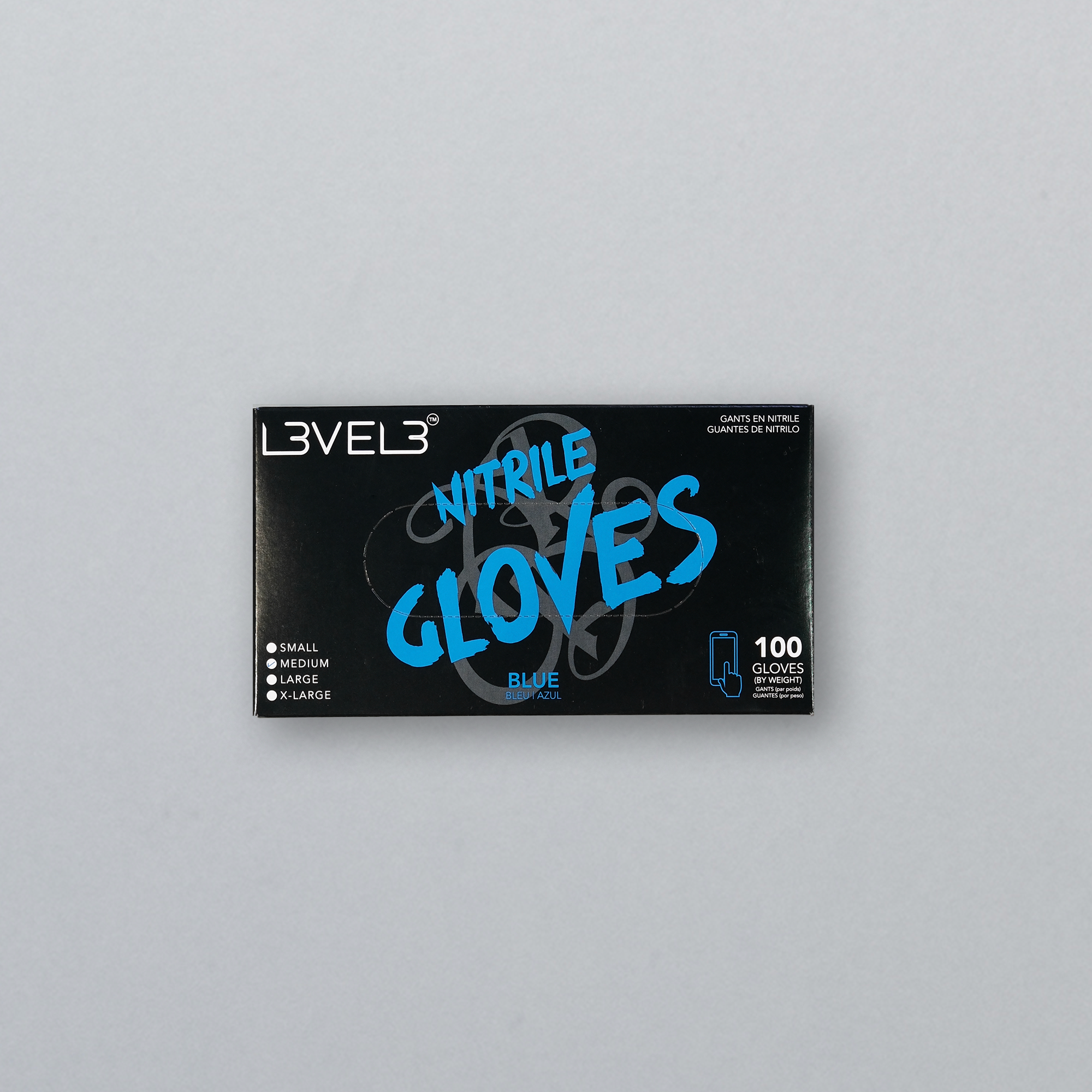 L3VEL3 Professional Nitrile Gloves Latex-Free Powder-Free 100 Pack