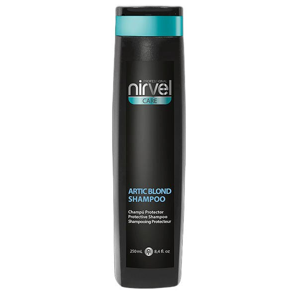 Nirvel Professional Artic Blond Shampoo for Cool Blonde Hair on white background