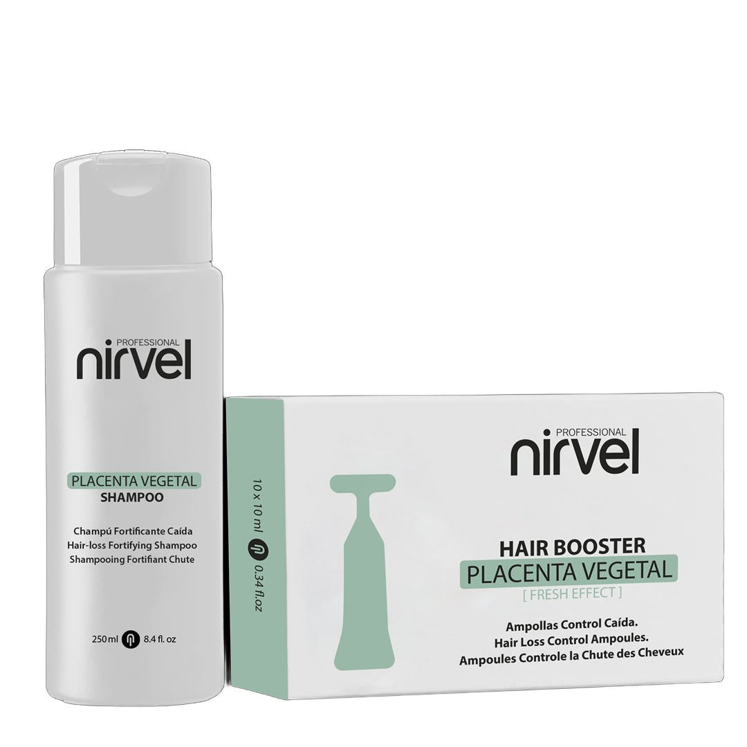 Nirvel Professional Placenta Vegetal Hair Loss Treatment Pack on white background