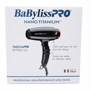 BaBylissPRO Rapido 2.0 High-Performance Ionic Dryer 2000W Black BRAP2